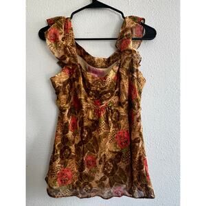 Y2K Bandolino Babydoll Floral Top